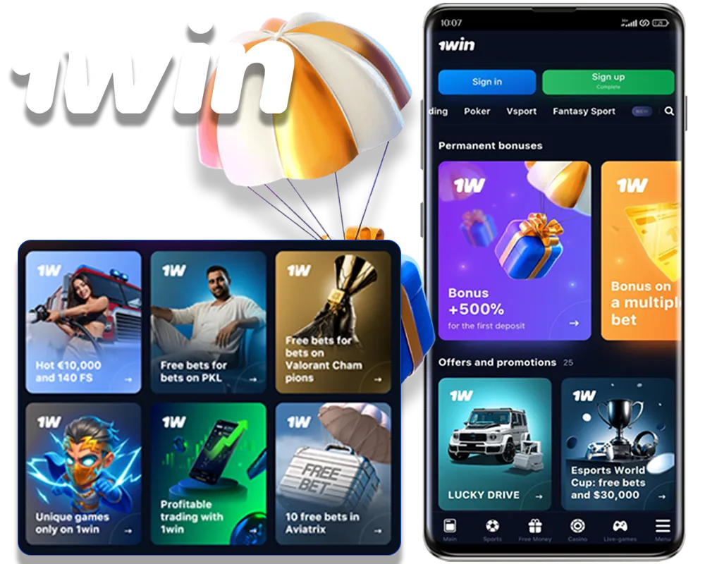 Bonuses for Indian players in the 1win App